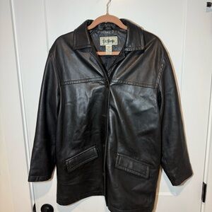 Vintage LL Bean Lambskin Leather Bomber Jacket. Retro, casual, preppy. Medium